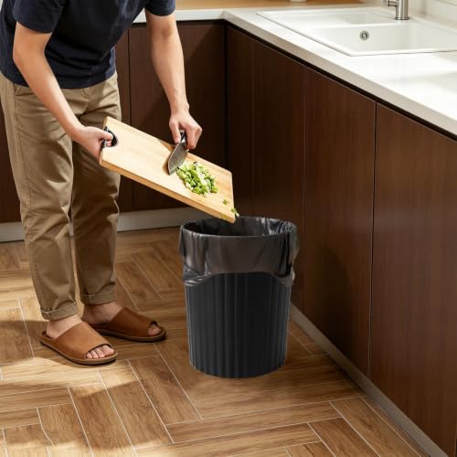 2 Gallon Black Plastic Trash Can for Bathroom, Kitchen, Office