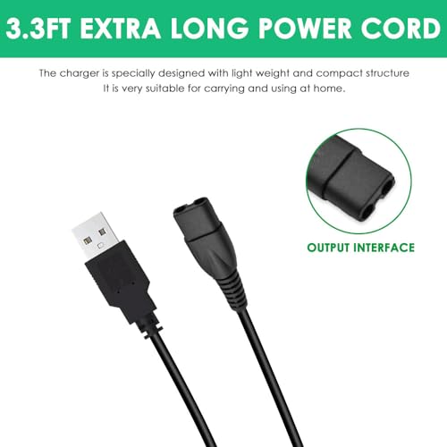 5V USB Charging Cable for Limural Hair Clippers - 3.3FT