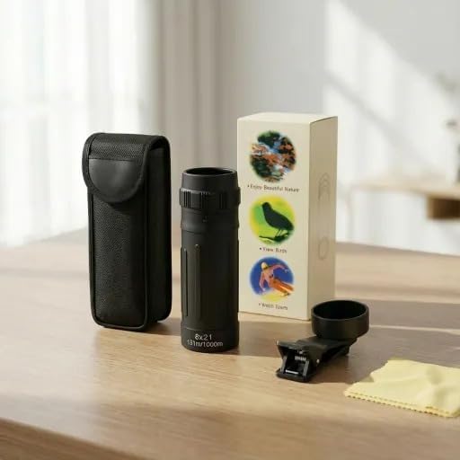HD 8x21 Optical Monocular Telescope - High Power Mini Scope for Camping, Hunting, Travel | Clear Vision for Men & Women