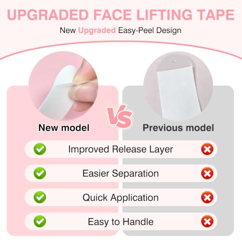 Invisible Face Lift Tape - 59 Pcs with 8 Adjustable Bands for Jawline & Neck Support