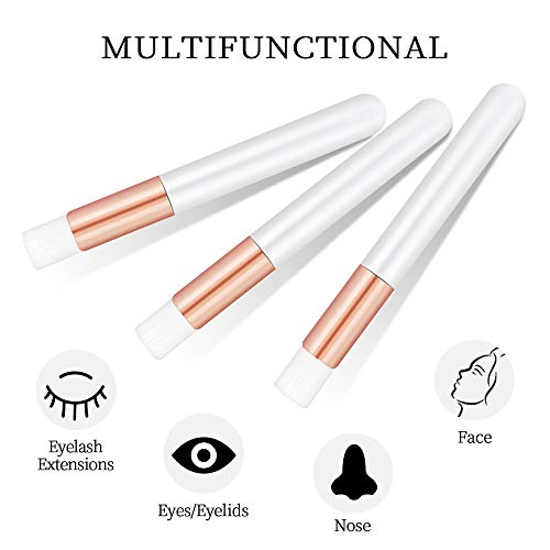 20 Pcs Rose Gold Lash Shampoo Brush Set for Eyelash Extensions & Nose
