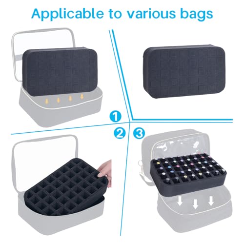 Nail Polish Organizer Foam Pad for 40 Bottles - Black