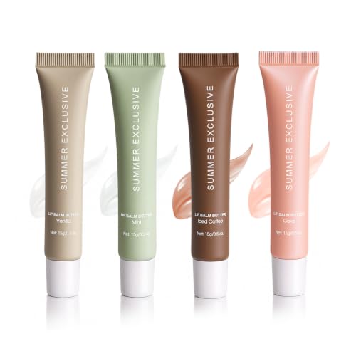JHCURTN 4-Piece Tinted Lip Balm Set - Nourishing Moisturizing Lip Care