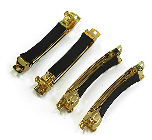 80mm Gold French Barrette Hair Clips - 10pcs DIY Craft Hair Bow Clips