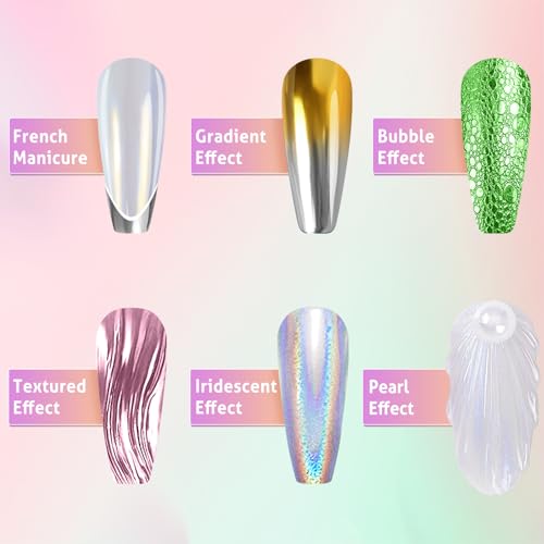DRMODE 24-Color Mirror & Holographic Chrome Nail Powder Kit for Nail Art