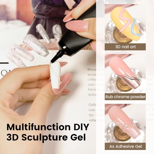 RARJSM 3D Sculpting Gel for Nail Art - Clear UV/LED Curing