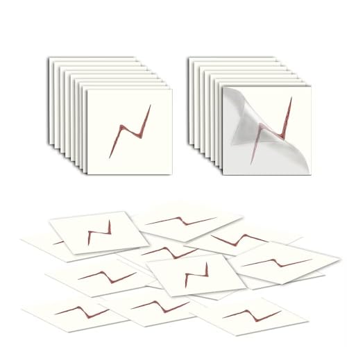 Wizard Lightning Bolt Scar Temporary Tattoos - 24 PCS for Halloween & Cosplay