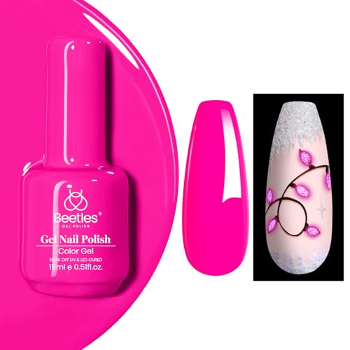 Beetles Glow Pink Gel Nail Polish - Luminous Pink 15ml
