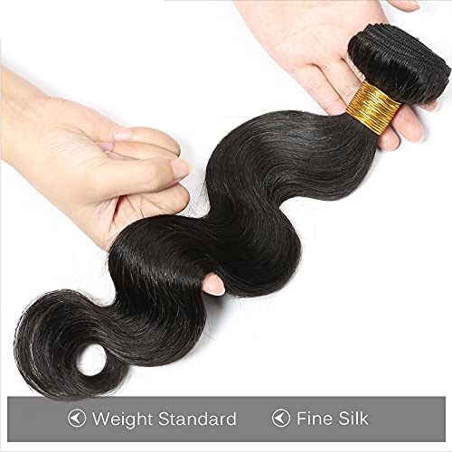 22 Inch Brazilian Body Wave Human Hair Bundle - 50g Natural Black Weave