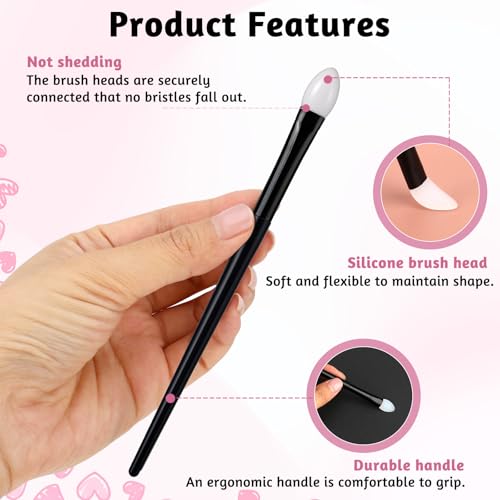 Molain 3-Pack Silicone Eyeshadow Brushes for Cream & Liquid Makeup