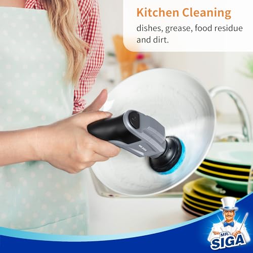 MR.SIGA Non-Scratch Pad Refills for Electric Spin Scrubber - 10 Pack