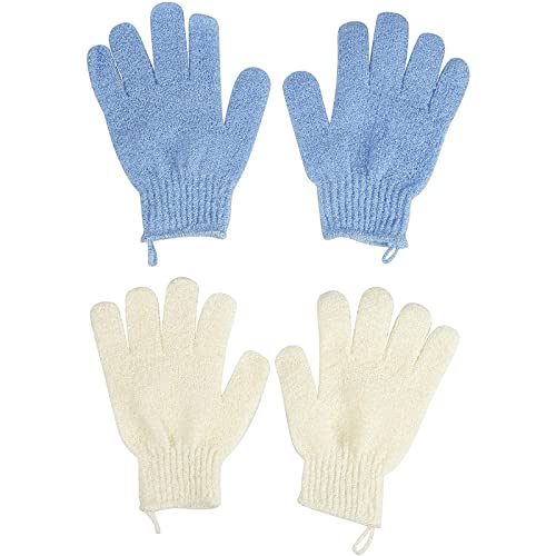 Glamlily Exfoliating Shower Gloves - Pack of 6 Body Scrub Mitts for Women