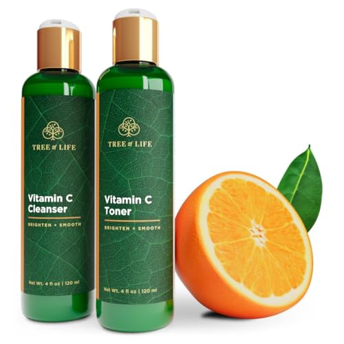 Tree of Life Vitamin C Facial Cleanser & Toner Set, 4 Fl Oz (Pack of 2)