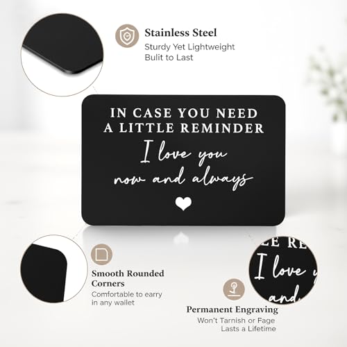 Sentimental Engraved Wallet Insert Card for Men - Love Reminder Gift