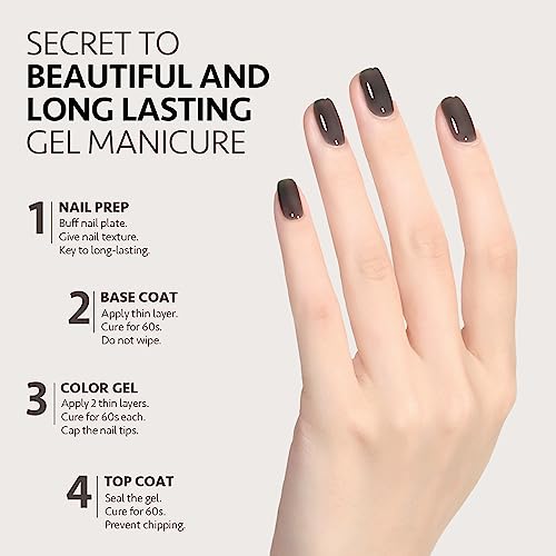 GAOY Jelly Nude Black Gel Nail Polish 16ml Soak Off UV Light Cure for Nail Art (Black, Clear, Transparent) - Long-Lasting Sheer Translucent