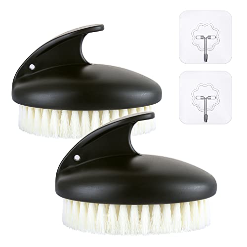VANZAVANZU Dry Brushing Body Exfoliating Brush - Non-Slip Shower Scrubber, 2 Pack