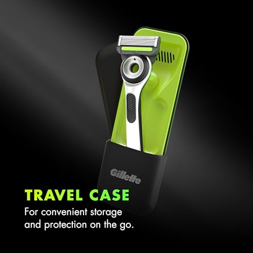 Gillette Labs White Edition Shaving Razor Gift Set with 2 Refills and Travel Case