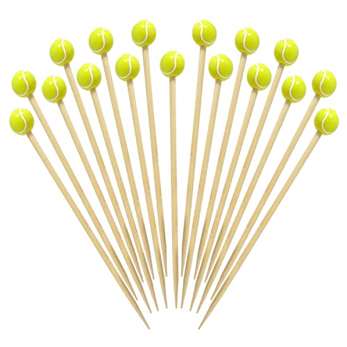 Honbay 100PCS Sports Ball Cocktail Skewers - Decorative Wooden Picks