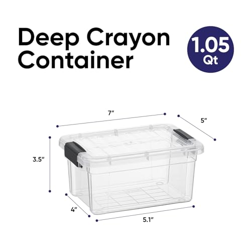 Superio 1.05 Quart Mini Clear Plastic Storage Container - 2 Pack