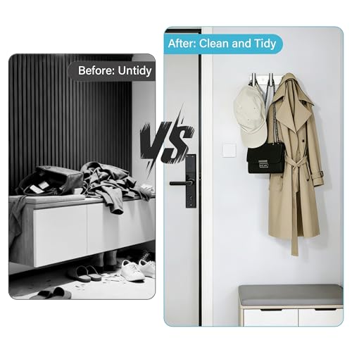 Alise Wall-Mounted Coat Rack with 3 Hooks - Stainless Steel, Adhesive or Drilling