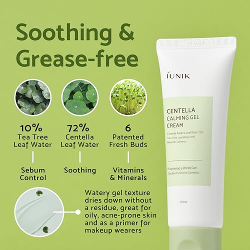 IUNIK Centella Calming Skincare Set - Cream 2.02 fl. oz, Serum 0.51 fl. oz