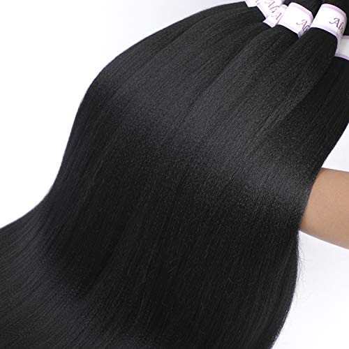 Alrence 16 Inch Pre-Stretched Braiding Hair - 8 Packs (1B#)