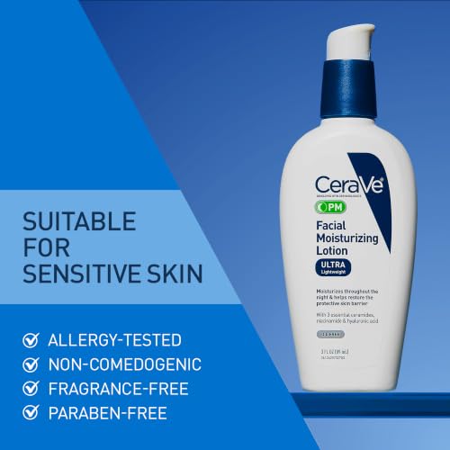 CeraVe PM Facial Moisturizing Lotion 3 Fl Oz - Oil-Free Hydration