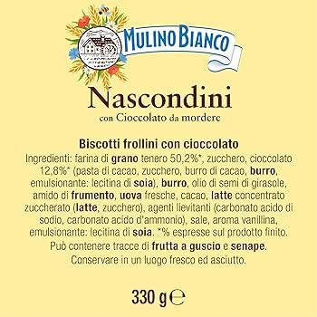 Mulino Bianco Chocolate Biscotti Frollini Nascondini 330g - Crunchy Snack for Breakfast
