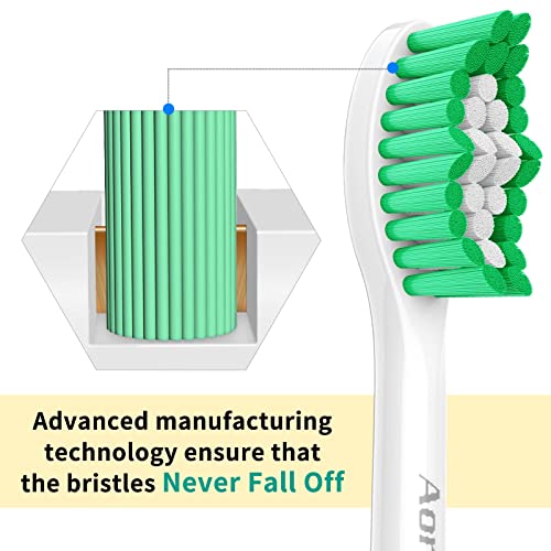 Aoremon Sonicare E-Series Replacement Toothbrush Heads, Green - 6 Pack