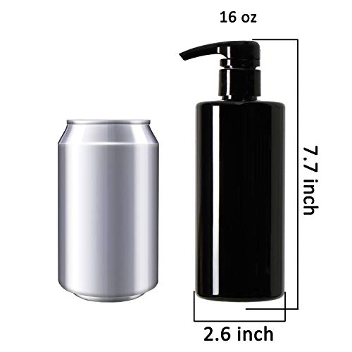 Youngever 16 oz Pump Bottles - 5 Pack Empty Refillable Shampoo Dispensers