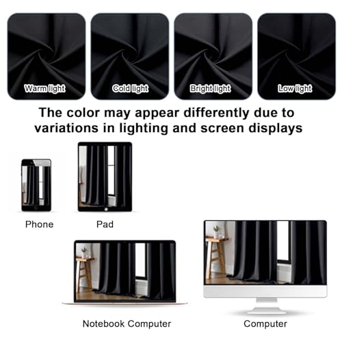Gwine Blackout Curtains - 63 Inch Thermal Insulated Drapes, 2 Panels