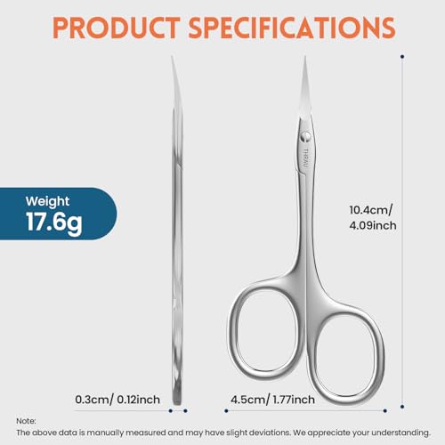 THRAU Right-Handed Surgical-Grade Stainless Steel Cuticle Scissors