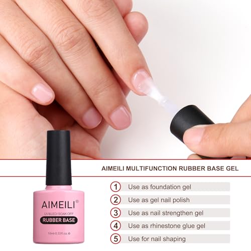 AIMEILI HEMA-Free Clear Rubber Base Gel for Nails - 10ml