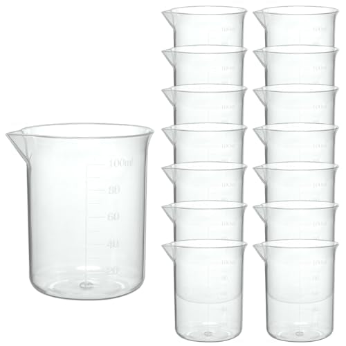 100ml Plastic Measuring Cups Set of 15 for Liquid Measurement