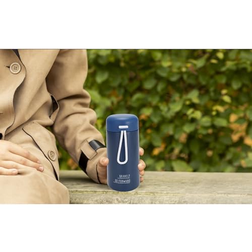 9oz Double Wall Insulated Water Bottle with Carry Handle - Dark Blue