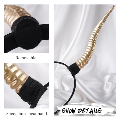 MOSTORY Gold Demon Antelope Horns Headband for Halloween Cosplay