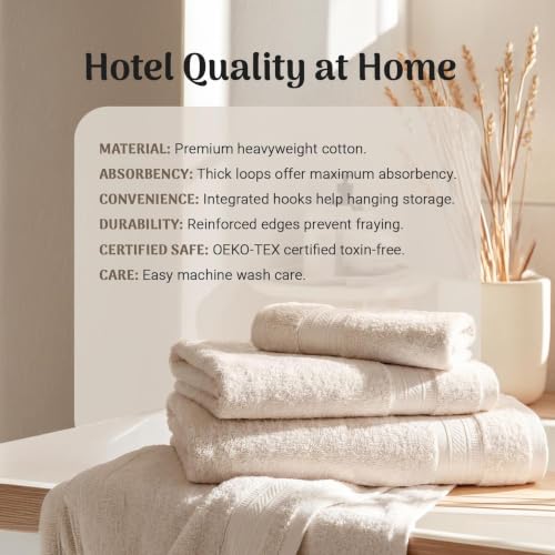 12-Piece Sandstone Cotton Face Towel Set - Ultra-Plush & Highly Absorbent
