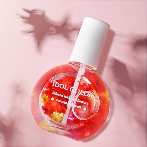 Strawberry Scented Cuticle Oil with Real Flowers - Nail & Nail Care
