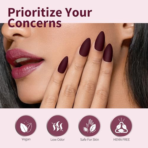 CANNI Burgundy Red Gel Nail Polish - Hema-Free, High Gloss