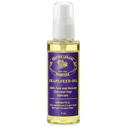 Heather Loraine Fragrance-Free Grapeseed Oil 4 Fl Oz - Pure Skin, Hair & Body Oil