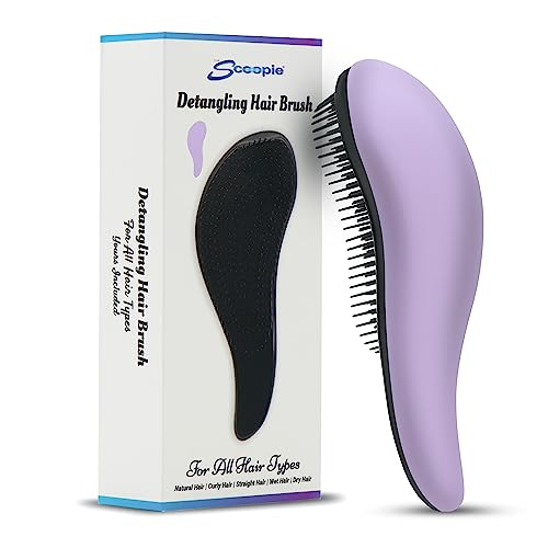 Gentle Wet Dry Detangling Hair Brush - Purple