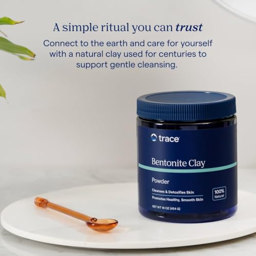 Trace Minerals Bentonite Clay Face Mask Powder, 16 oz Pore Cleanser