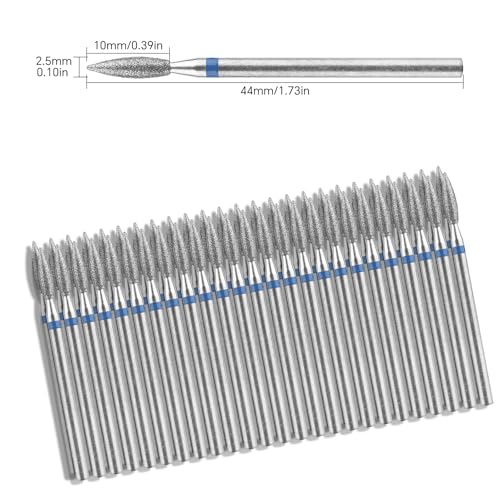 Siyuwuro 50Pcs Large Flame Medium Nail Drill Bits for Cuticle & Nail Prep