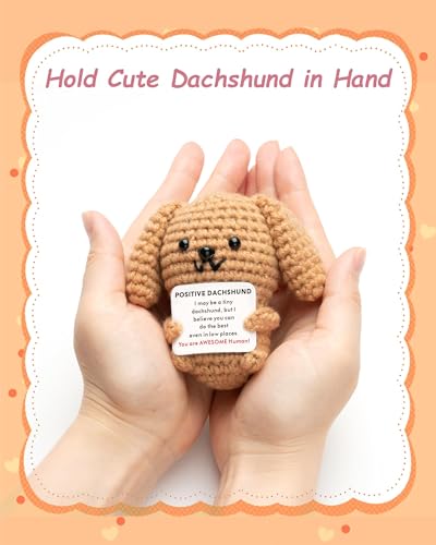Adorable Crochet Dachshund Doll for Emotional Support | Handmade Gift