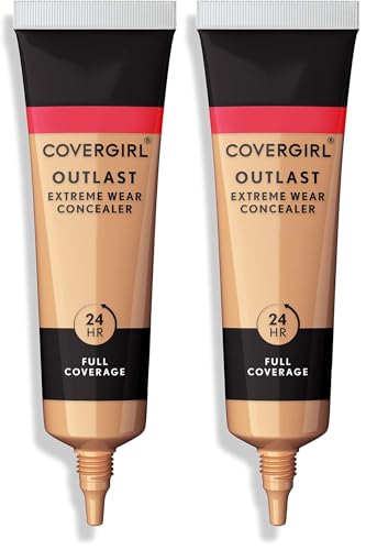 COVERGIRL Outlast Extreme Wear Concealer Buff Beige 825 (Pack of 2) - Waterproof, Full Coverage, 24-Hour Wear