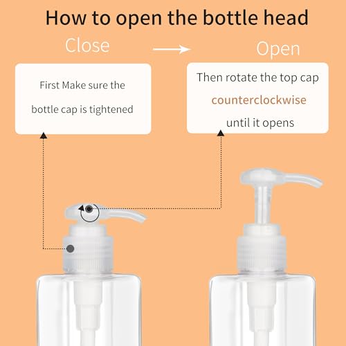 Jansburg 150ml Refillable Pump Bottle Dispenser - 2 Pack, Leakproof Clear Lotion Pump for Essential Oils, Soaps & Shampoos