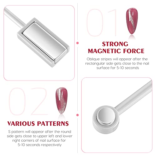 FRCOLOR Double-Head Magic Magnet Stick for 3D Cat Eye Nail Art