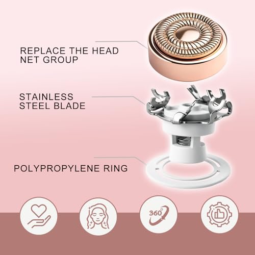 4 Pack Replacement Heads for Finishing Touch Flawless Gen 2 Facial Hair Remover - Rose Gold Blades for Women