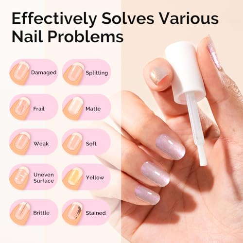 MelodySusie Nail Strengthener & Growth Treatment 15ml - 2-in-1 Base Coat & Glossy Polish
