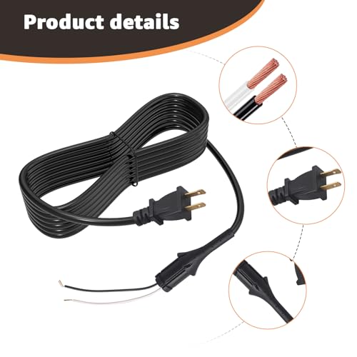 8-Foot Power Cord for Andis Master Clipper - Heavy-Duty & Tangle-Free